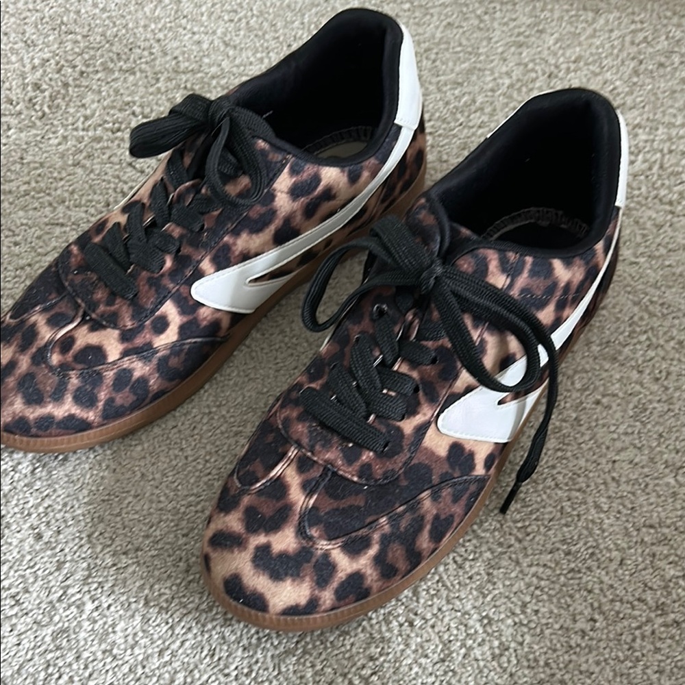 Leopard Print Sneakers with Black Laces
